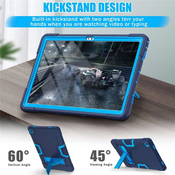 For Lenovo Tab M10 Plus (3rd Gen) / Xiaoxin Pad 2022 10.6 inch 125FU / 128FU Protective Case Robot Pattern Silicone+PC Tablet Anti-Scratch Cover Shockproof Portable Kickstand Case - Navy Blue / Blue - 3