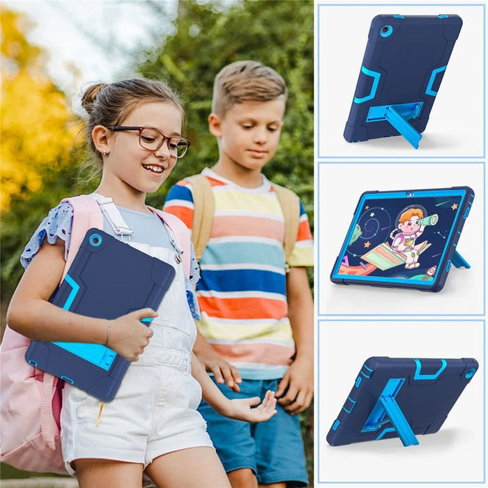 For Lenovo Tab M10 Plus (3rd Gen) / Xiaoxin Pad 2022 10.6 inch 125FU / 128FU Protective Case Robot Pattern Silicone+PC Tablet Anti-Scratch Cover Shockproof Portable Kickstand Case - Navy Blue / Blue - 4