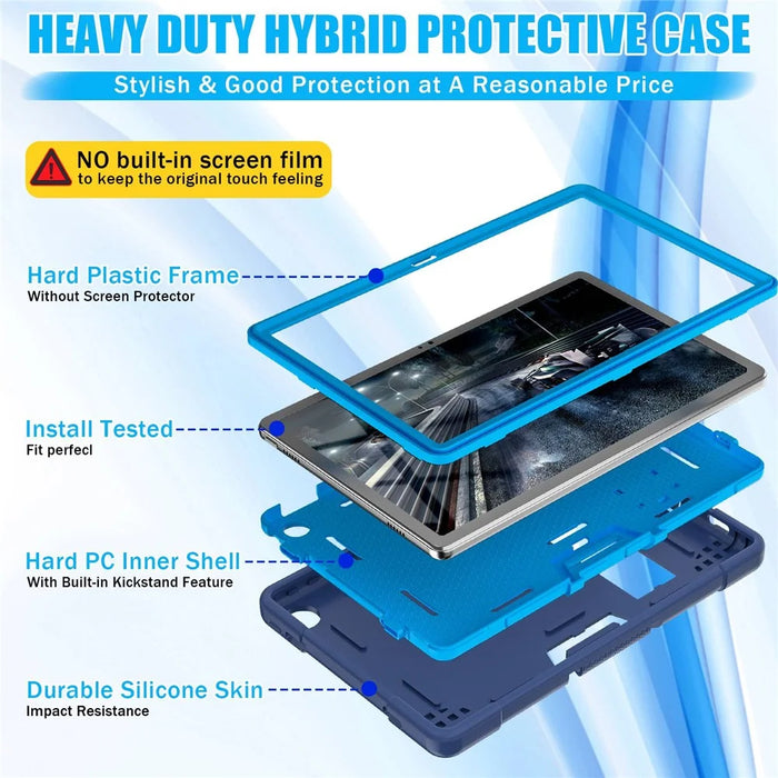 For Lenovo Tab M10 Plus (3rd Gen) / Xiaoxin Pad 2022 10.6 inch 125FU / 128FU Protective Case Robot Pattern Silicone+PC Tablet Anti-Scratch Cover Shockproof Portable Kickstand Case - Navy Blue / Blue - 5