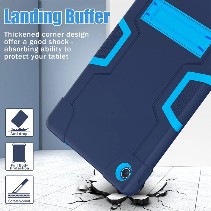 For Lenovo Tab M10 Plus (3rd Gen) / Xiaoxin Pad 2022 10.6 inch 125FU / 128FU Protective Case Robot Pattern Silicone+PC Tablet Anti-Scratch Cover Shockproof Portable Kickstand Case - Navy Blue / Blue - 6