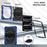 For iPad Pro 13 (2025) / 13 (2024) Case Silicone + PC Kickstand Tablet Cover with Handy Strap, Shoulder Strap - Navy Blue / Black - 3