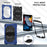 Tablet Case For iPad 10.2 (2021) / (2020) / (2019) Silicone + PC Kickstand Cover with Handy Strap, Shoulder Strap - Blue / Black - 2