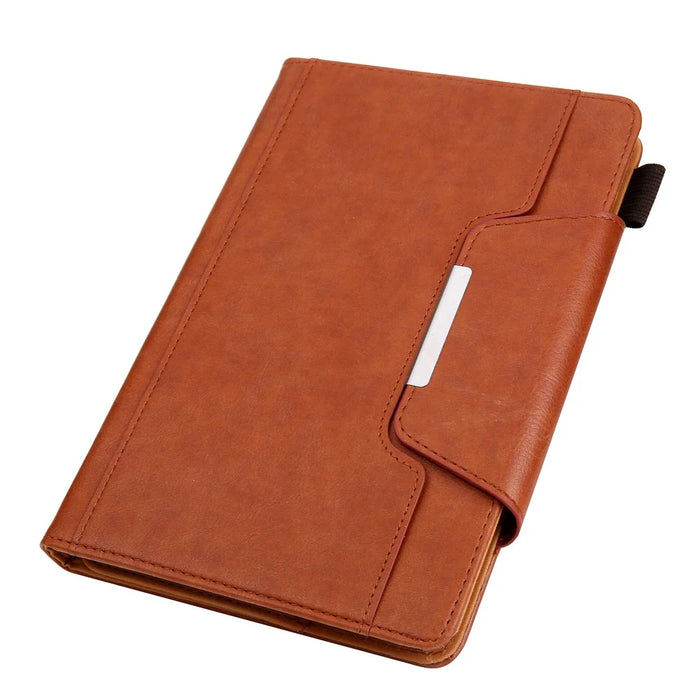 For 10 inch Universal Tablet Case Auto Wake  /  Sleep PU Leather Stand Flip Cover with Wallet - Brown - 7