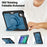 For iPad mini (2024)  /  (2021) Case Rotating Kickstand PC + TPU Shockproof Tablet Cover with Shoulder Strap - Navy Blue - 3