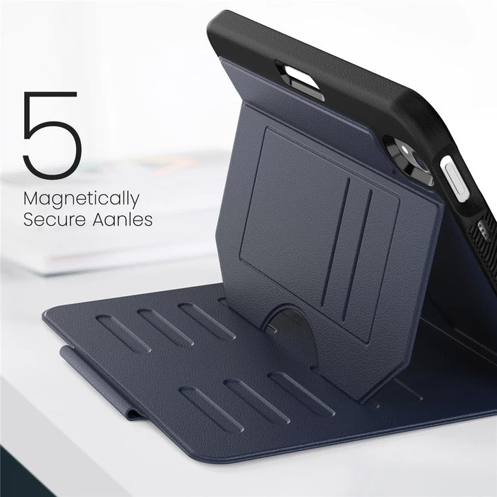 For iPad mini (2024)  /  (2021) Case with Card Slots PC + TPU + PU U-Shape Stand Tablet Cover - Navy Blue - 6