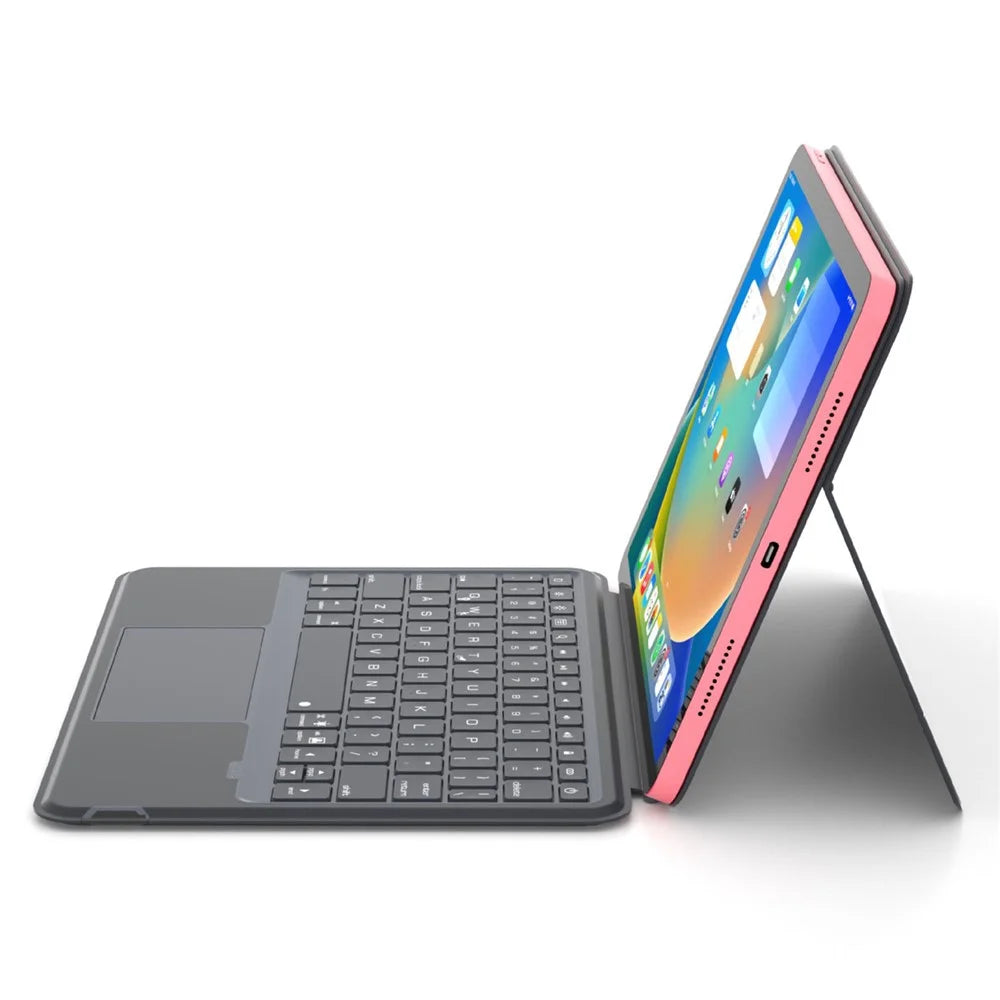 P109 For iPad (2025) / 10.9 (2022) Magnetic Bluetooth-Compatible Keyboard with Touchpad Backlit + Tablet Case - Black Grey - 4
