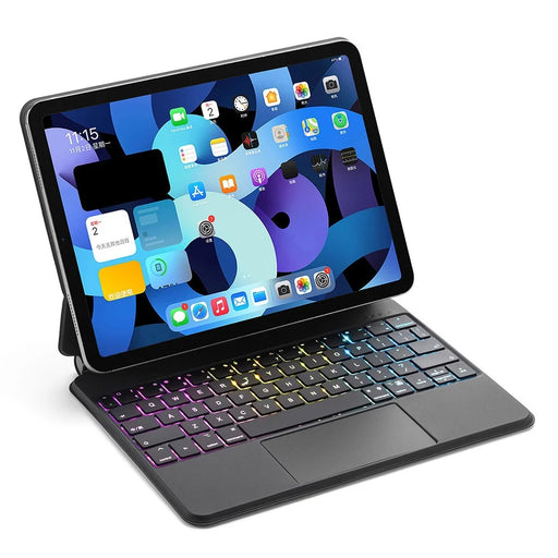For iPad Pro 11 (2025) / (2024) Bluetooth-compatible Keyboard Magnetic Touchpad Keyboard with Tablet Case - Black - 2