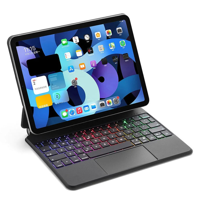 For iPad Pro 13 (2025) / (2024) Bluetooth-compatible Keyboard Magnetic Touchpad Keyboard with Tablet Case - Black - 3