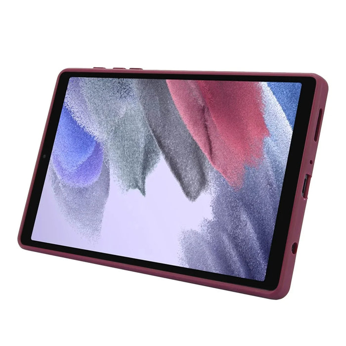 For Samsung Galaxy Tab A7 Lite 8.7-inch Case with Kickstand TPU + PC Skin-Touch Tablet Cover - Wine Red - 3