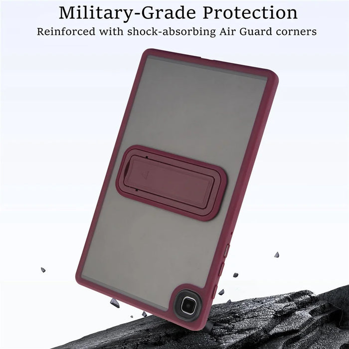 For Samsung Galaxy Tab A7 Lite 8.7-inch Case with Kickstand TPU + PC Skin-Touch Tablet Cover - Wine Red - 5