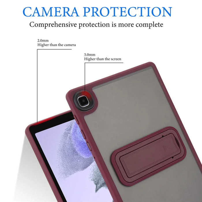 For Samsung Galaxy Tab A7 Lite 8.7-inch Case with Kickstand TPU + PC Skin-Touch Tablet Cover - Wine Red - 7