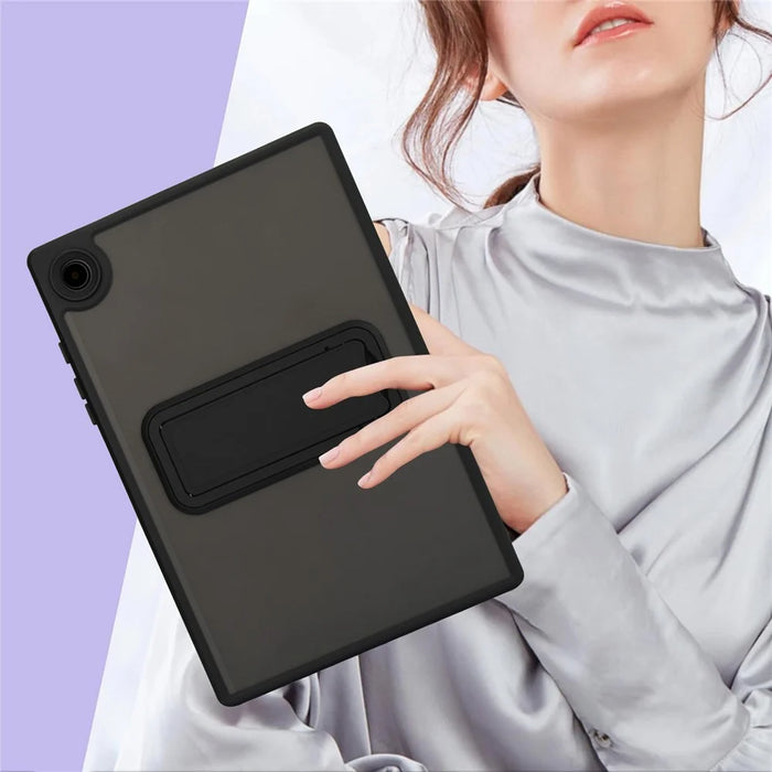 For Samsung Galaxy Tab A8 10.5 (2022) / (2021) Case with Kickstand TPU + PC Skin-Touch Tablet Cover - Black - 6