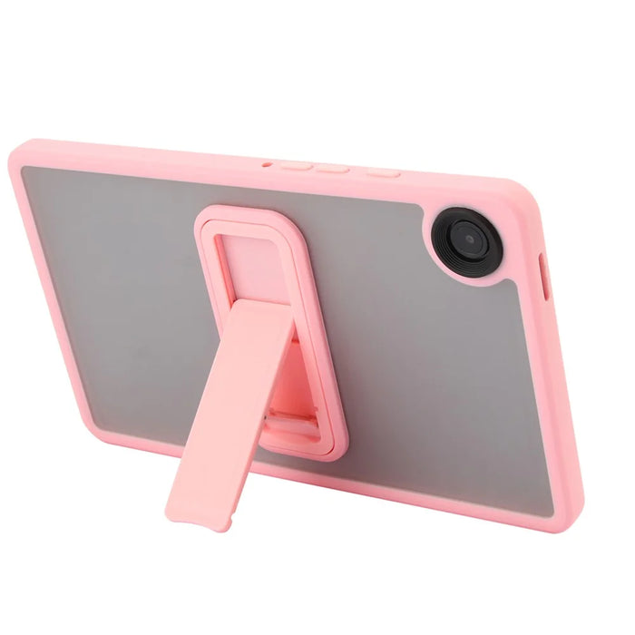 For Samsung Galaxy Tab A9 Case with Kickstand TPU + PC Skin-Touch Tablet Cover - Pink - 2
