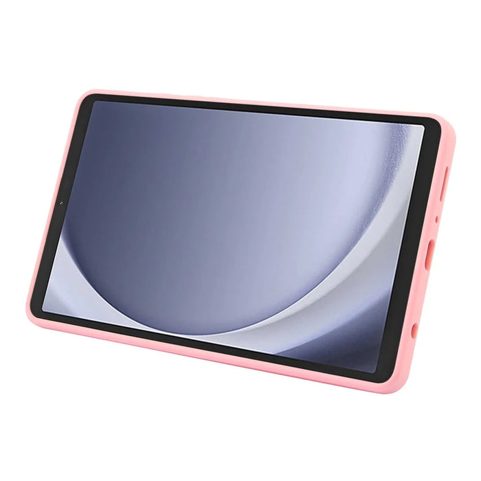 For Samsung Galaxy Tab A9 Case with Kickstand TPU + PC Skin-Touch Tablet Cover - Pink - 3