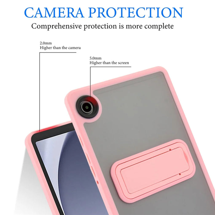 For Samsung Galaxy Tab A9 Case with Kickstand TPU + PC Skin-Touch Tablet Cover - Pink - 7