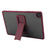 For Samsung Galaxy Tab A9+ Case with Kickstand TPU + PC Skin-Touch Tablet Cover - Wine Red - 2