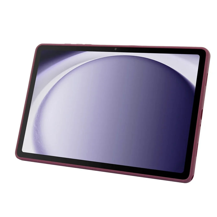 For Samsung Galaxy Tab A9+ Case with Kickstand TPU + PC Skin-Touch Tablet Cover - Wine Red - 3