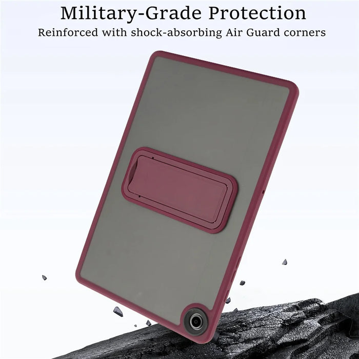 For Samsung Galaxy Tab A9+ Case with Kickstand TPU + PC Skin-Touch Tablet Cover - Wine Red - 5