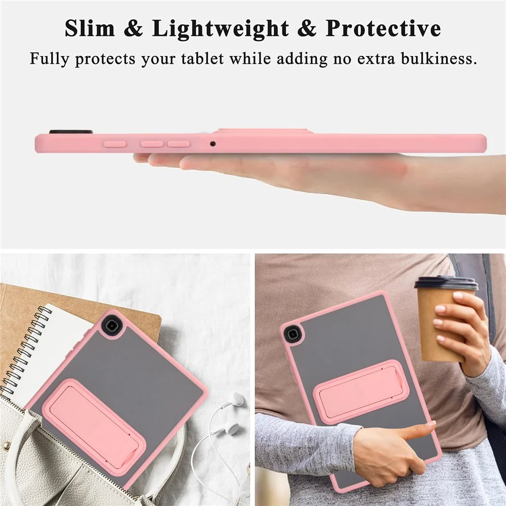 Tablet Case with Kickstand For Samsung Galaxy Tab S6 Lite (2024) / (2022) / (2020) TPU + PC Skin-Touch Cover - Pink - 3