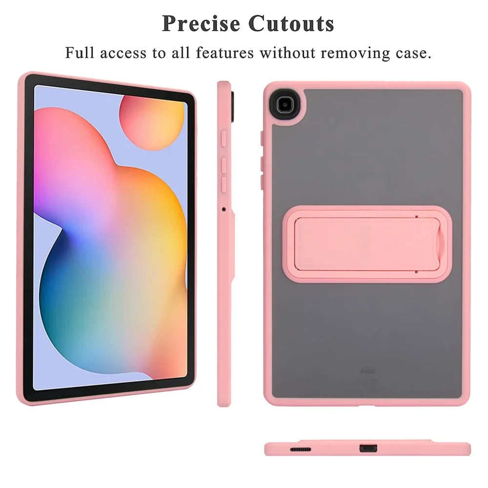 Tablet Case with Kickstand For Samsung Galaxy Tab S6 Lite (2024) / (2022) / (2020) TPU + PC Skin-Touch Cover - Pink - 4