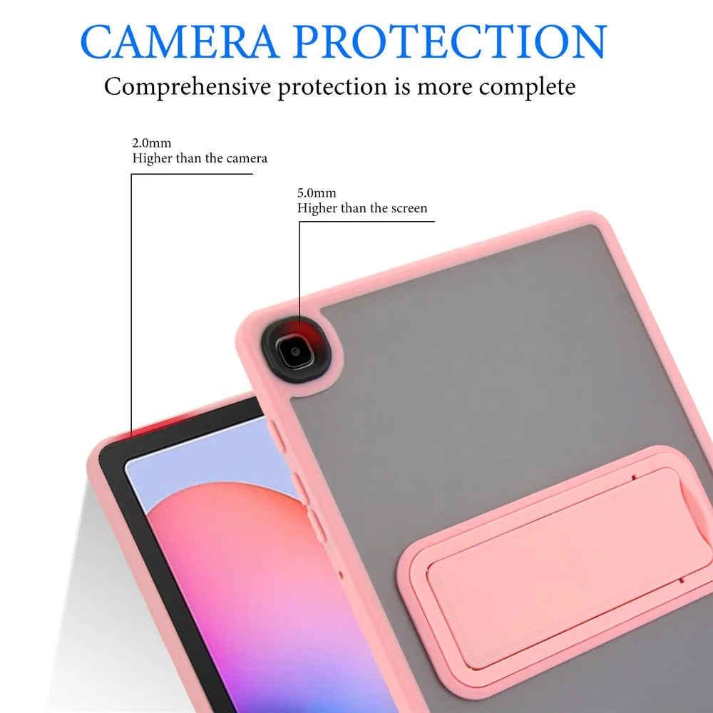Tablet Case with Kickstand For Samsung Galaxy Tab S6 Lite (2024) / (2022) / (2020) TPU + PC Skin-Touch Cover - Pink - 5
