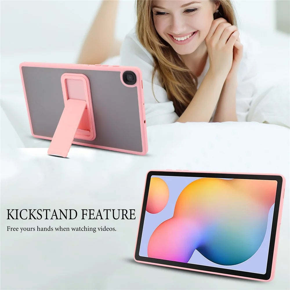 Tablet Case with Kickstand For Samsung Galaxy Tab S6 Lite (2024) / (2022) / (2020) TPU + PC Skin-Touch Cover - Pink - 7