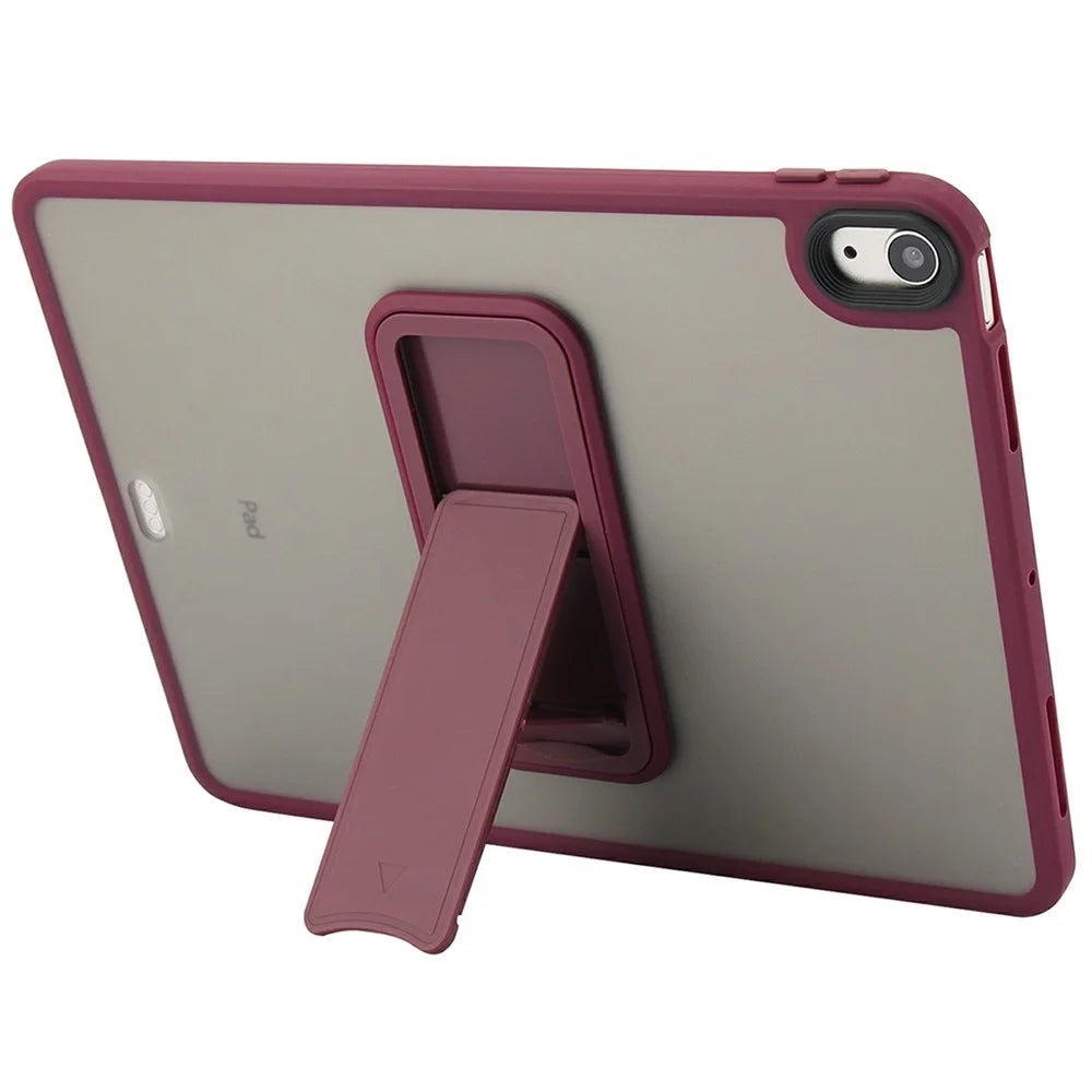 Tablet Case with Kickstand For iPad Air 11 (2026) / (2025) / (2024) / Air (2022) /  (2020) / iPad Pro 11-inch (2018) TPU + PC Skin-Touch Cover - Wine Red - 2