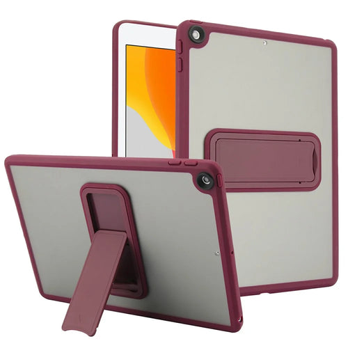 Tablet Case with Kickstand For iPad 10.2 (2021) / (2020) / (2019) TPU + PC Skin-Touch Cover - Wine Red - 1