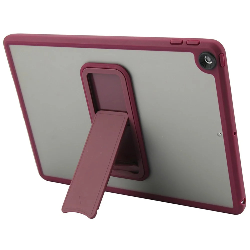 Tablet Case with Kickstand For iPad 10.2 (2021) / (2020) / (2019) TPU + PC Skin-Touch Cover - Wine Red - 2