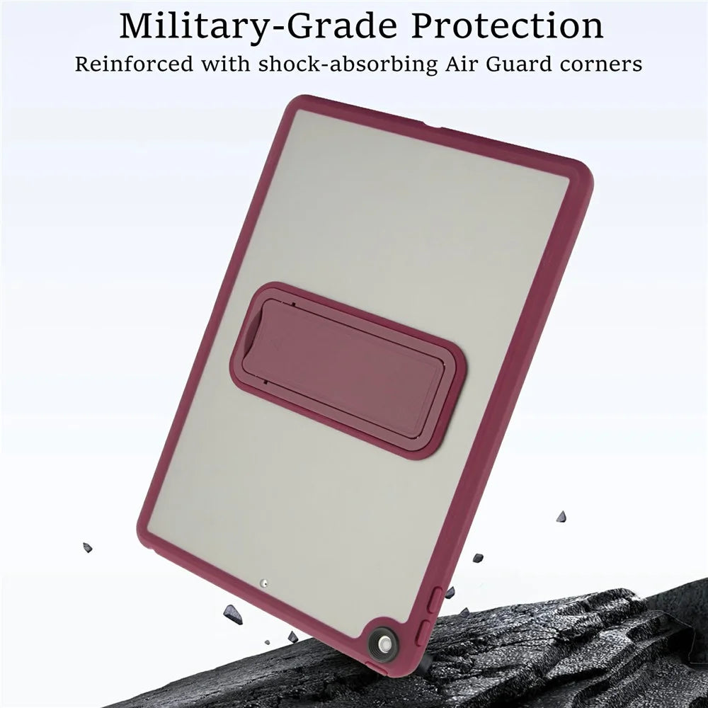Tablet Case with Kickstand For iPad 10.2 (2021) / (2020) / (2019) TPU + PC Skin-Touch Cover - Wine Red - 6