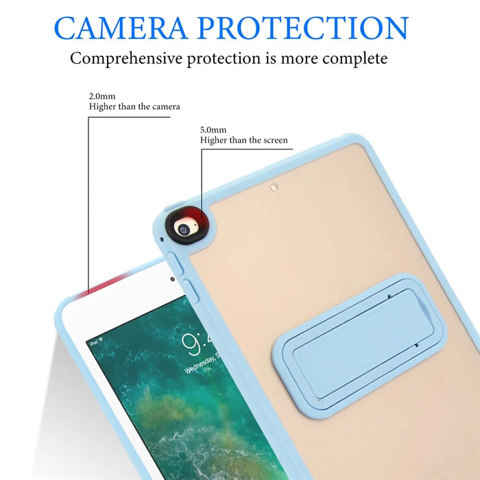 For iPad mini (2019) 7.9 Inch / mini 4 Case with Kickstand TPU + PC Skin-Touch Tablet Cover - Baby Blue - 7