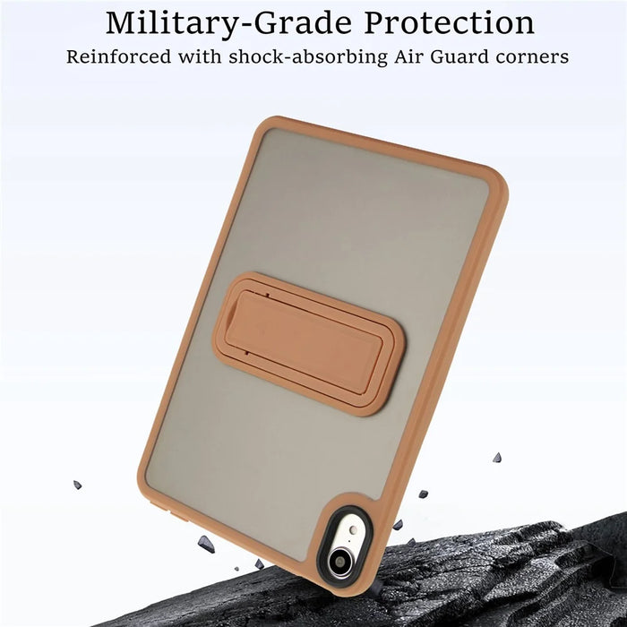 For iPad mini (2024) / (2021) Case with Kickstand TPU + PC Skin-Touch Tablet Cover - Desert Gold - 5