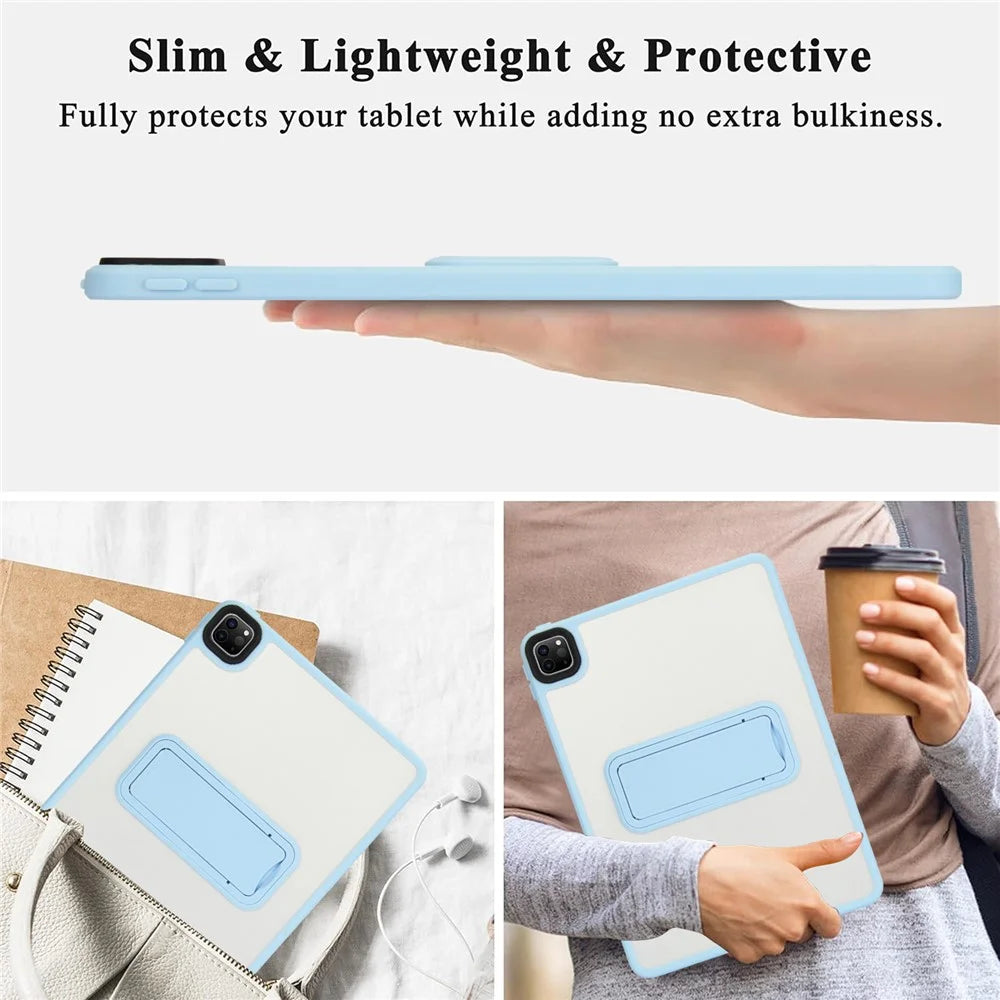 Tablet Case with Kickstand For iPad Pro 11 (2022) / (2021) / (2020) TPU + PC Skin-Touch Cover - Baby Blue - 4