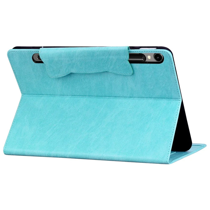For Samsung Galaxy Tab S10 FE+ Case Cat Buckle Closure Leather Protective Stand Cover - Sky Blue - 4