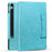 For Samsung Galaxy Tab S10 FE+ Case Cat Buckle Closure Leather Protective Stand Cover - Sky Blue - 5