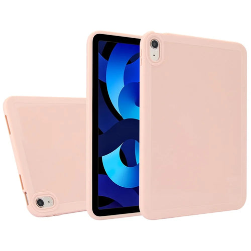 For iPad (2025) / 10.9 (2022) Case Solid Color Soft TPU Tablet Protective Cover - Pink - 1