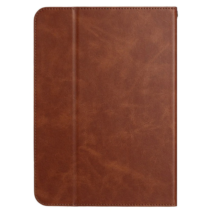 For 10 inch Universal Tablet Case Retro Cowhide Texture Leather Cover with Card Holder - Coffee - 6