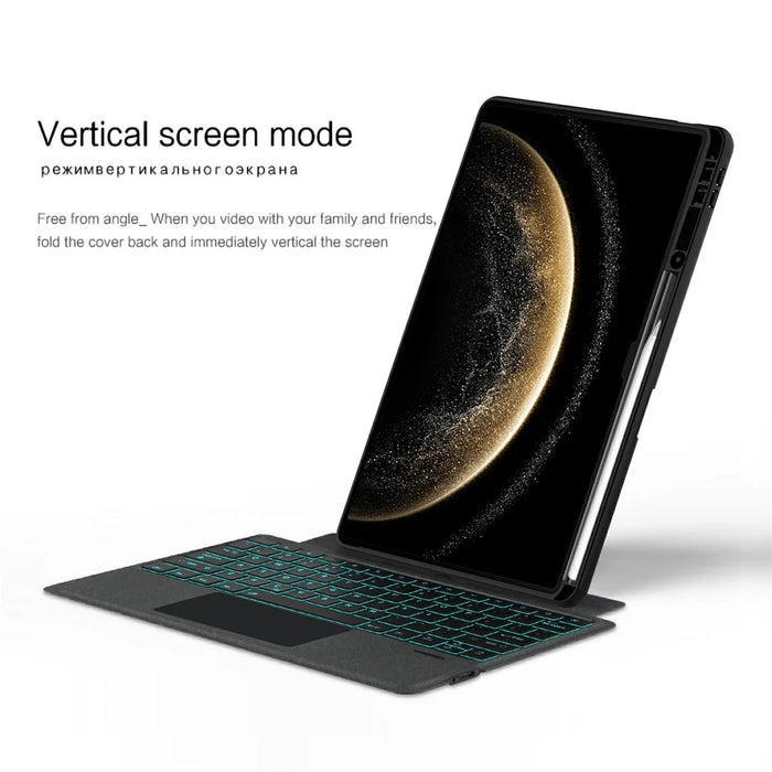 For Huawei MatePad Pro 13.2 (2025) Leather Case + Bluetooth-compatible Keyboard with Backlight Trackpad - 4