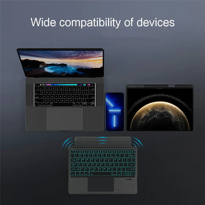 For Huawei MatePad Pro 13.2 (2025) Leather Case + Bluetooth-compatible Keyboard with Backlight Trackpad - 6