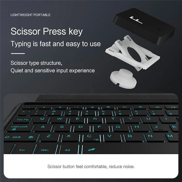 For Huawei MatePad Pro 13.2 (2025) Leather Case + Bluetooth-compatible Keyboard with Backlight Trackpad - 7