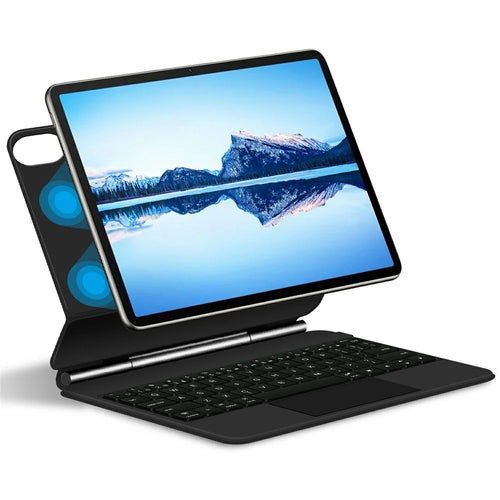 For Huawei Qingyun C7 (2nd Gen) Magnetic Floating Bluetooth-compatible Keyboard + Leather Tablet Case - 1
