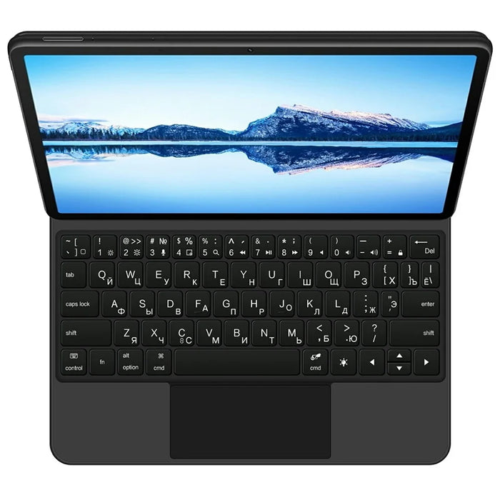 For Huawei Qingyun C7 (2nd Gen) Magnetic Floating Bluetooth-compatible Keyboard (Russian) + Leather Tablet Case - 2