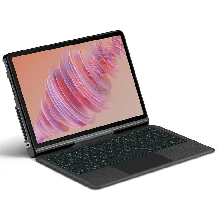 For Lenovo Tab Plus Leather Case + Bluetooth-compatible Keyboard with Backlight Trackpad - 2
