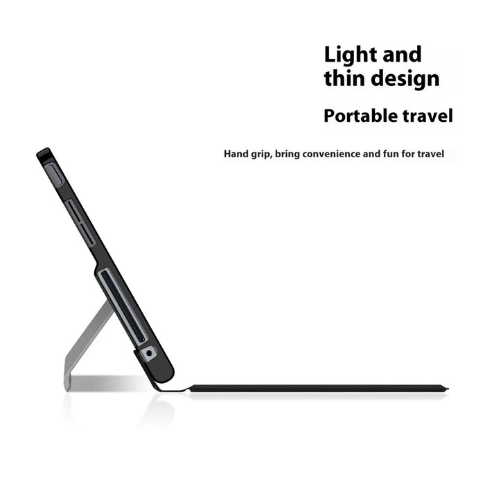 For Lenovo Tab Plus Leather Case + Bluetooth-compatible Keyboard with Backlight Trackpad - 4