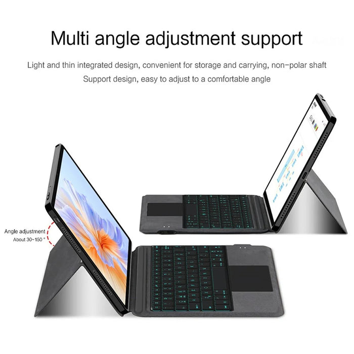 For Honor Pad V9 Leather Case + Touchpad Bluetooth-compatible Keyboard with Backlit - 7