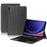 For Samsung Galaxy Tab S8 Ultra Leather Case + Bluetooth-Compatible Keyboard with Backlight Trackpad - 1