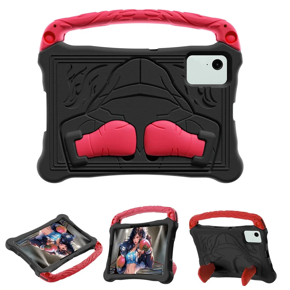 EVA Case For Samsung Galaxy Tab S11 / S10 Lite / S10 FE / S9 FE / S9 / S8 / S7 Boxing Style Tablet Cover with Handle Kickstand - Black  /  Red - 1