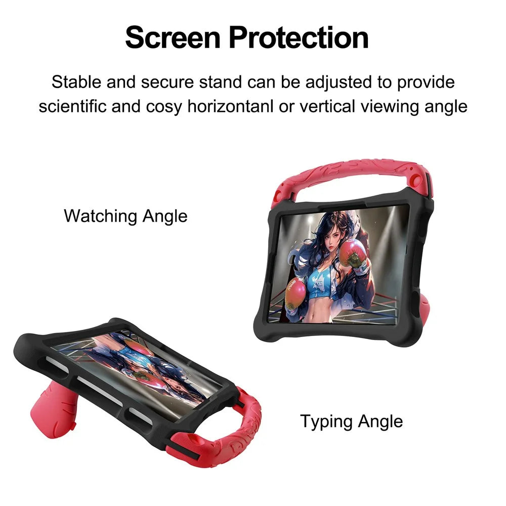 EVA Case For Samsung Galaxy Tab S11 / S10 Lite / S10 FE / S9 FE / S9 / S8 / S7 Boxing Style Tablet Cover with Handle Kickstand - Black  /  Red - 2