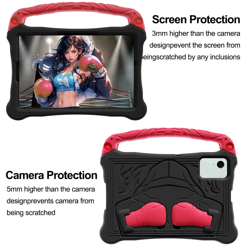 EVA Case For Samsung Galaxy Tab S11 / S10 Lite / S10 FE / S9 FE / S9 / S8 / S7 Boxing Style Tablet Cover with Handle Kickstand - Black  /  Red - 4