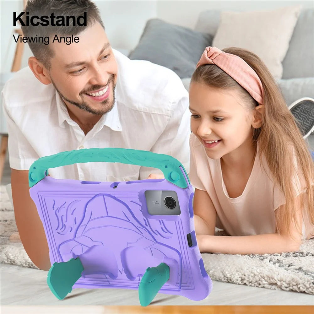 For Lenovo Tab M11  /  Xiaoxin Pad 11 2024 Case Boxing Style EVA Tablet Cover with Handle Kickstand - Purple  /  Mint Green - 6